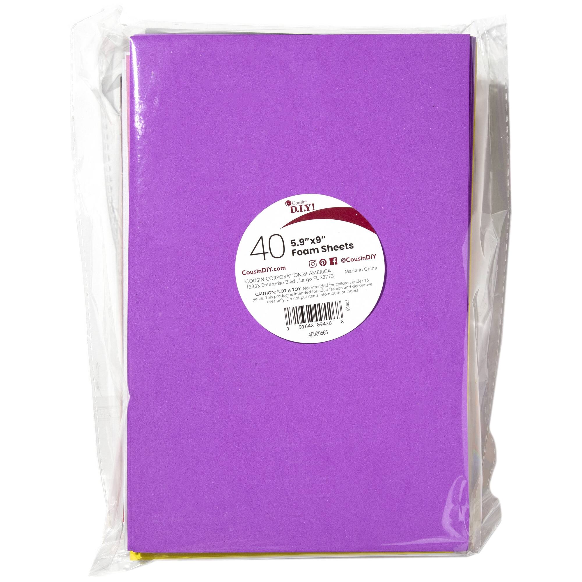Cousin™ 5.9" x 9" Foam Sheets, 40 Sheets